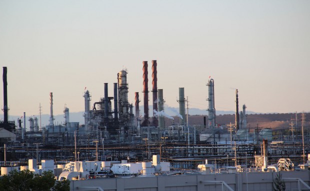 The Chevron refinery has long been a physical presence in Richmond. But this election year, more so than any time in the company’s history here, Chevron has nakedly embedded itself in local politics. (Deborah Svoboda/KQED)